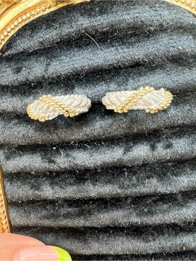 Gold tone and Silver omega back rope hoops
